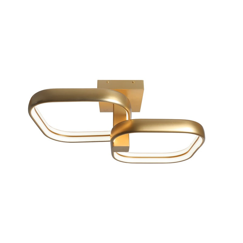 Abra Lighting Rave 2 Light LED Twin Square Semi-Flushmount, Gold