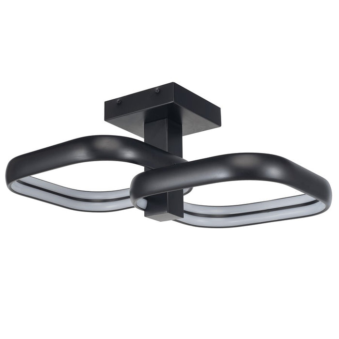 Abra Lighting Rave 2 Light LED Twin Square Semi-Flushmount, Black