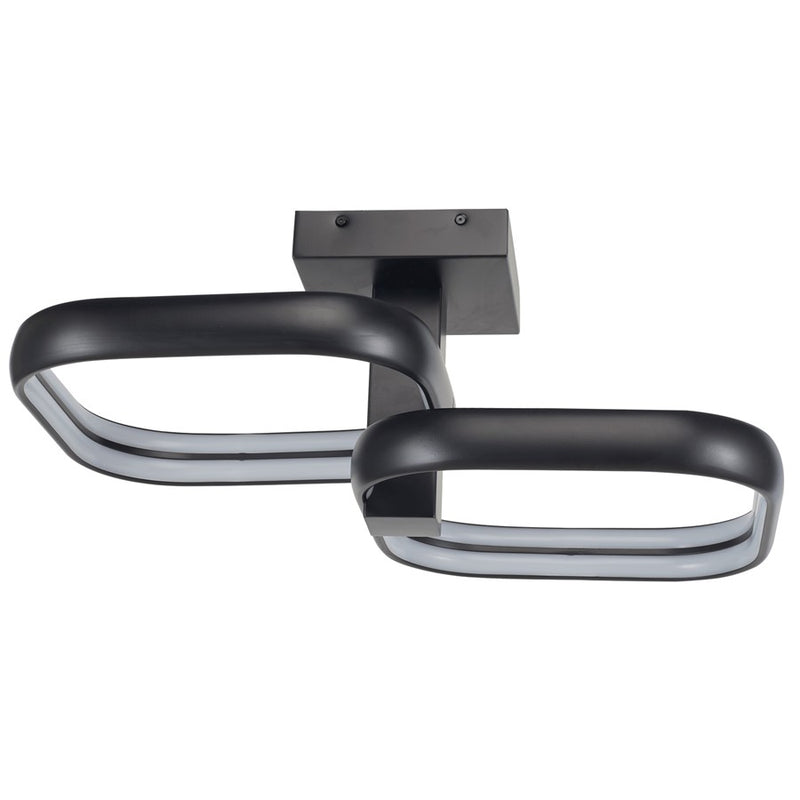 Abra Lighting Rave 2 Light LED Twin Square Semi-Flushmount, Black
