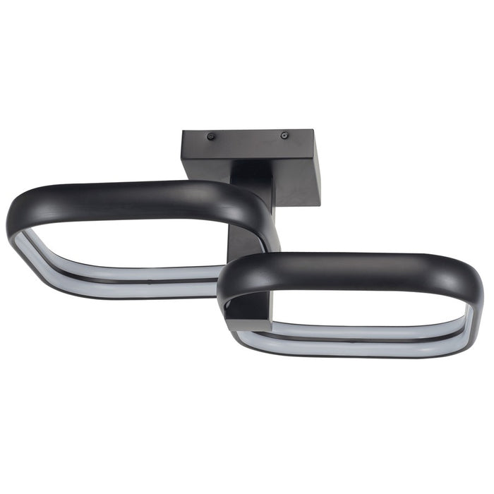 Abra Lighting Rave 2 Light LED Twin Square Semi-Flushmount, Black