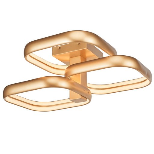 Abra Lighting Rave 3Lt Dual LED Triple SQ Semi-Flush, Gold - 30088FM-GLD-RAVE