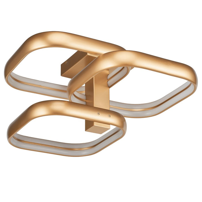 Abra Lighting Rave 3 Light Dual LED Triple SQ Semi-Flush, Gold