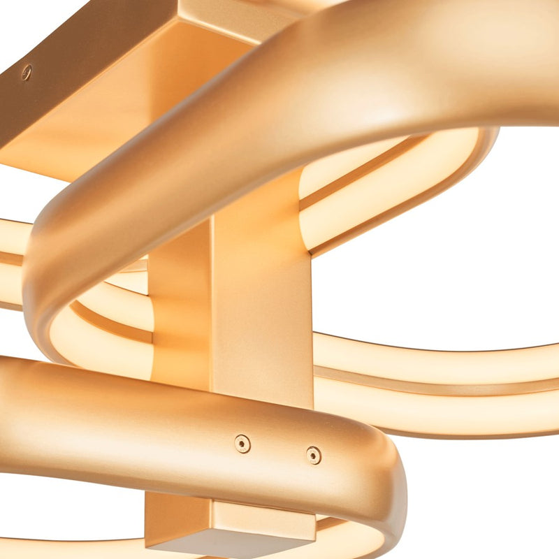Abra Lighting Rave 3 Light Dual LED Triple SQ Semi-Flush, Gold
