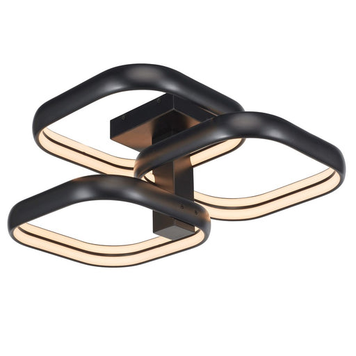 Abra Lighting Rave 3 Light Dual LED Triple Square Semi-Flush, BK