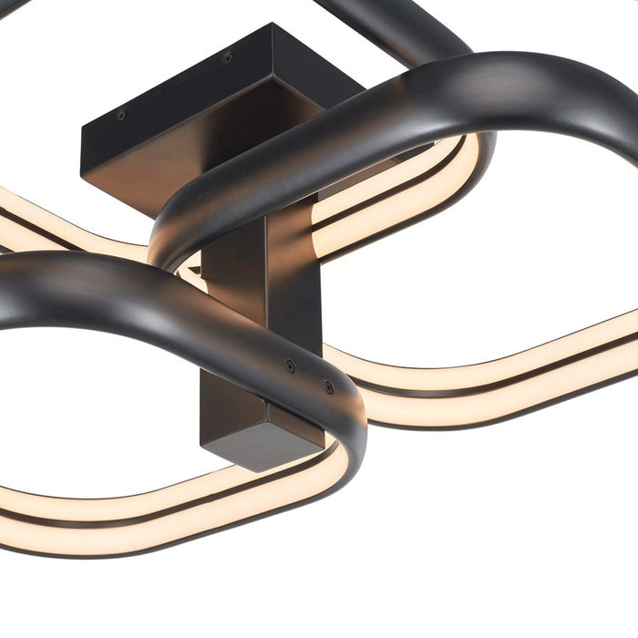 Abra Lighting Rave 3 Light Dual LED Triple Square Semi-Flush, BK