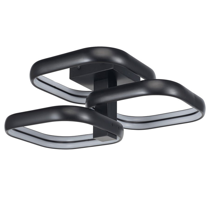 Abra Lighting Rave 3 Light Dual LED Triple Square Semi-Flush, BK
