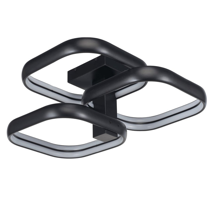 Abra Lighting Rave 3 Light Dual LED Triple Square Semi-Flush, BK