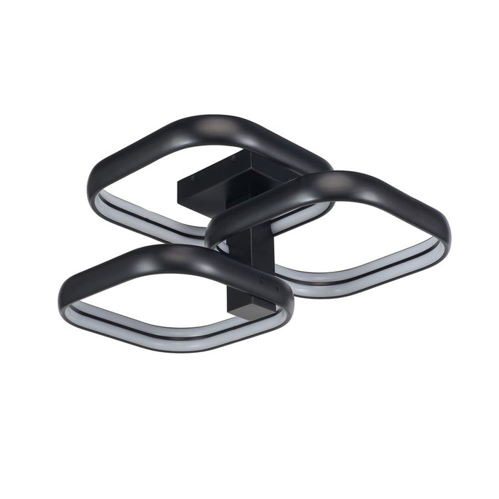 Abra Lighting Rave 3 Light Dual LED Triple Square Semi-Flush, BK