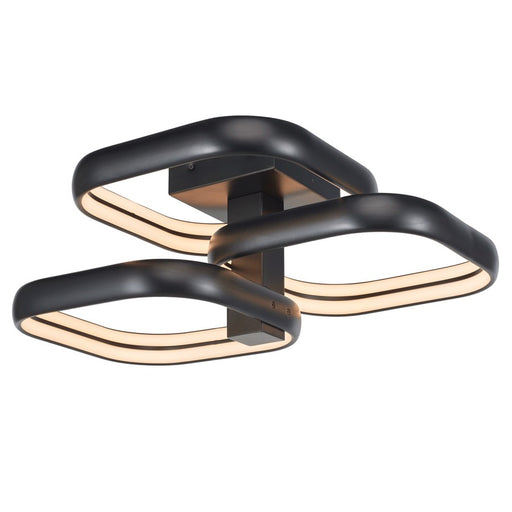 Abra Lighting Rave 3 Light Dual LED Triple Square Semi-Flush, BK