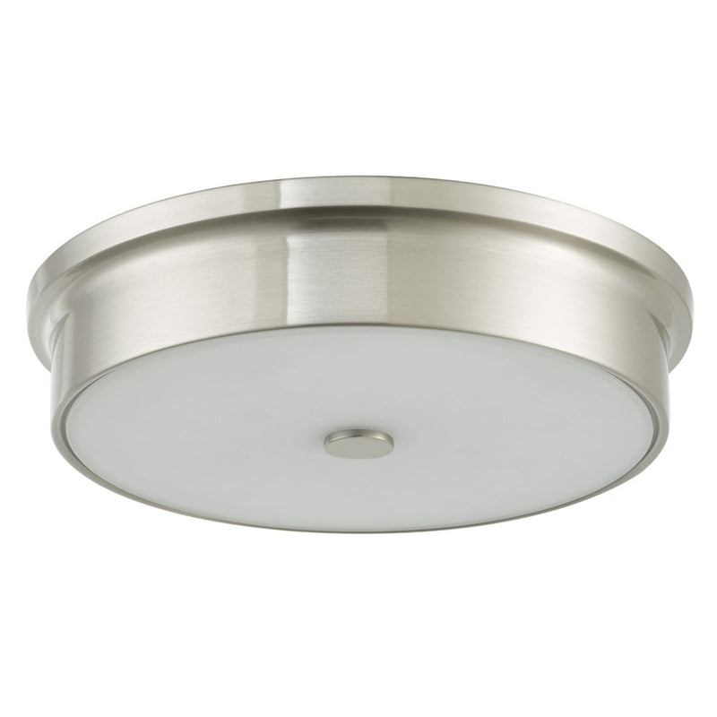 Abra Lighting Spark 1 Light 12" Opal Glass Flushmount, Nickel