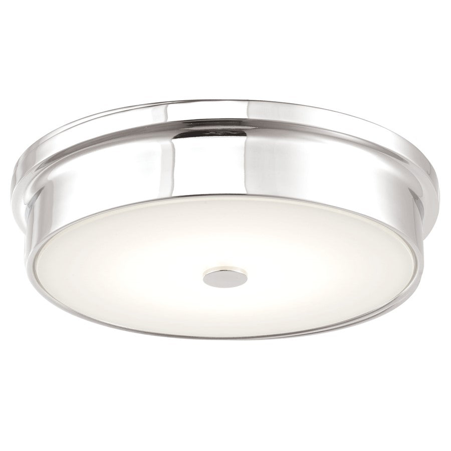 Abra Lighting Spark 1 Light 12" Opal Glass Flushmount, Chrome