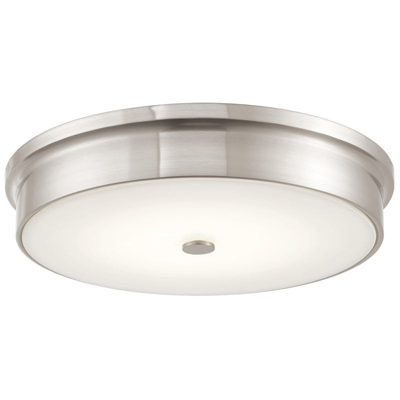Abra Lighting Spark 1 Light 15" Opal Glass Flushmount, Nickel