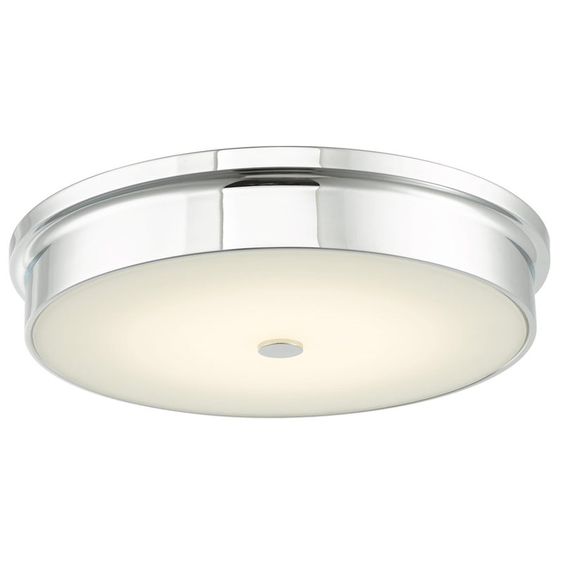Abra Lighting Spark 1 Light 15" Opal Glass Flushmount, Chrome