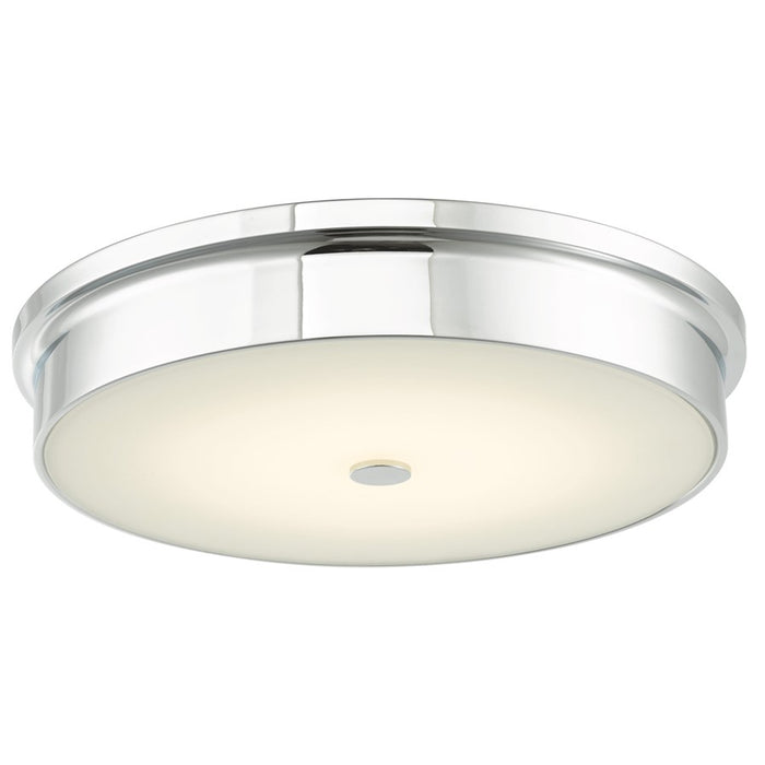 Abra Lighting Spark 1 Light 15" Opal Glass Flushmount, Chrome