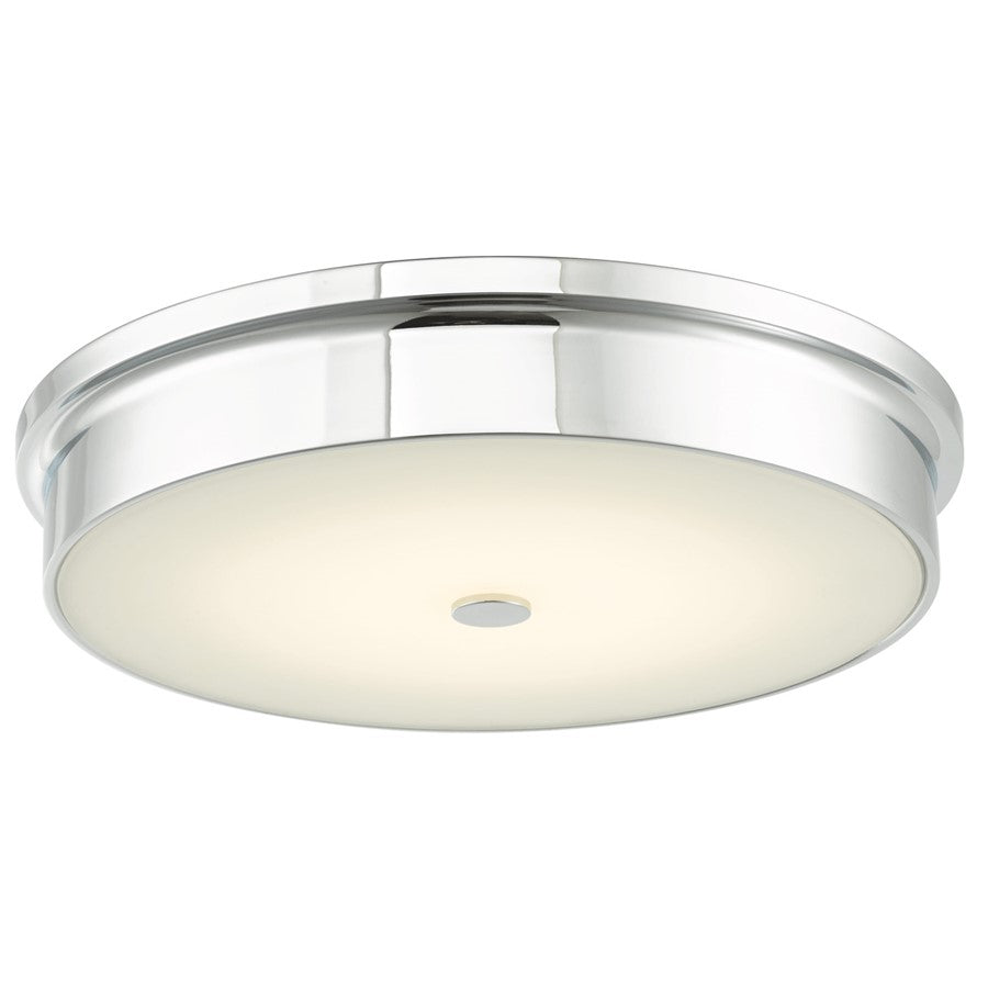 Abra Lighting Spark 1 Light 15" Opal Glass Flushmount, Chrome