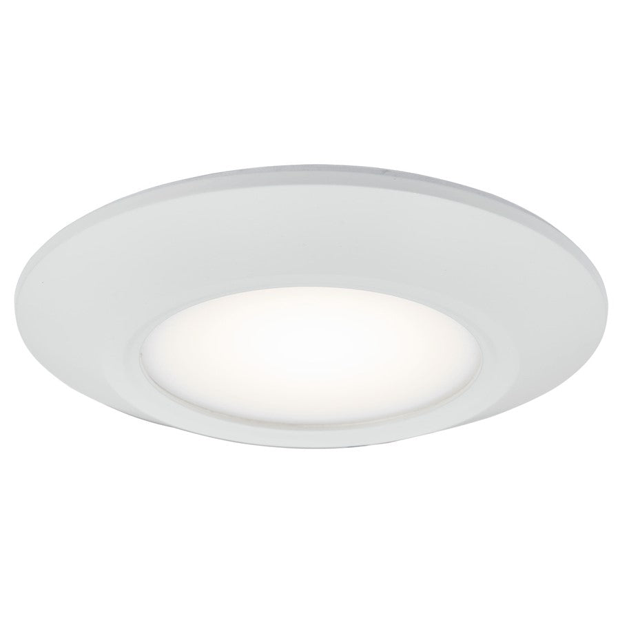 Abra Lighting Button 1Lt Low Profile Flushmount, White - 30099FM-WH-BUTTON