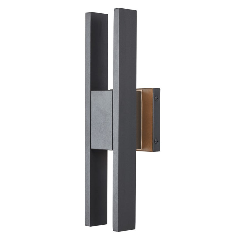 Abra Lighting Slate 2 Light 16" Twin Bar Wall Fixture, Black