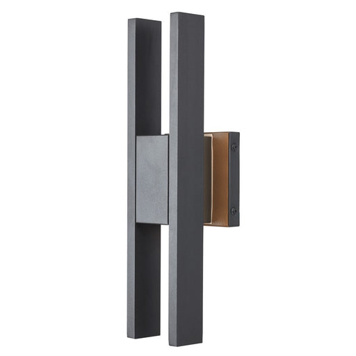 Abra Lighting Slate 2 Light 16" Twin Bar Wall Fixture, Black