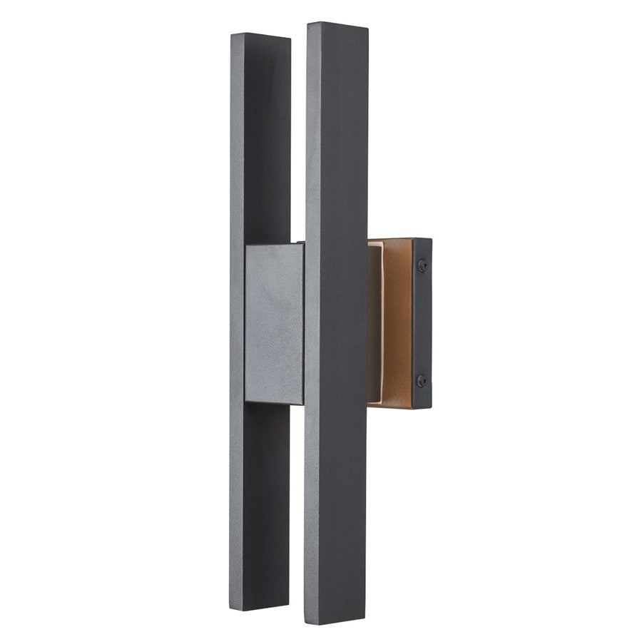 Abra Lighting Slate 2 Light 16" Twin Bar Wall Fixture, Black