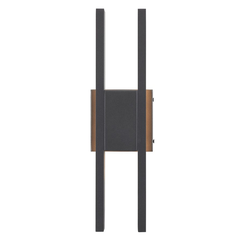 Abra Lighting Slate 2 Light 16" Twin Bar Wall Fixture, Black