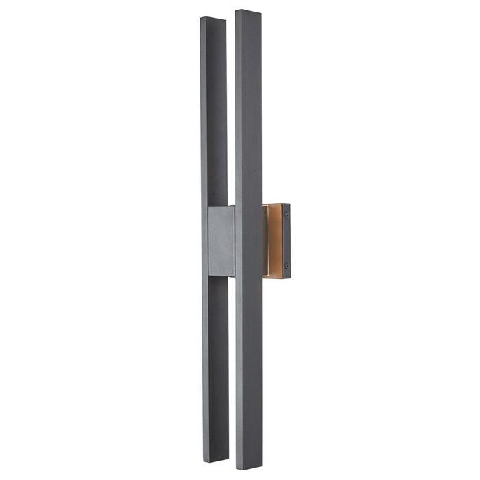 Abra Lighting Slate 2 Light 28" Twin Bar Wall Fixture, Black