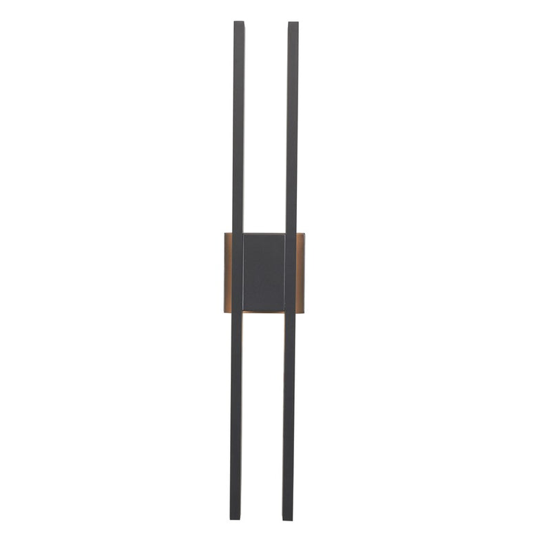 Abra Lighting Slate 2 Light 28" Twin Bar Wall Fixture, Black