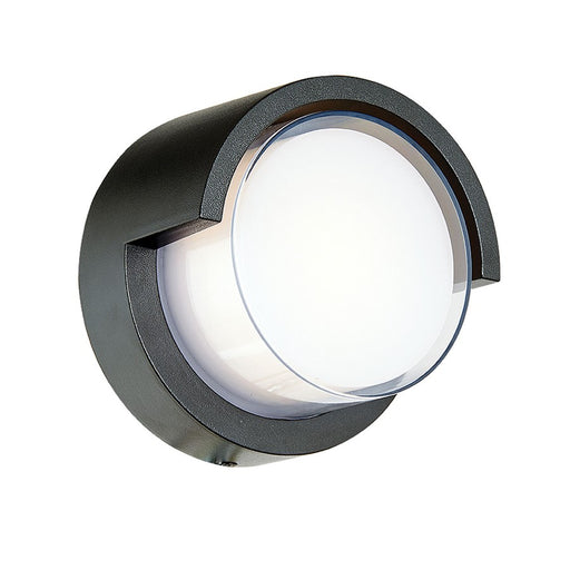 Abra Lighting Geo 1Lt Round Hooded Wall Sconce, Black - 50021ODW-MB-GEO