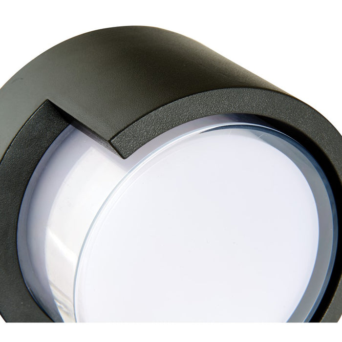 Abra Lighting Geo 1 Light Round Hooded Wall Sconce, Black