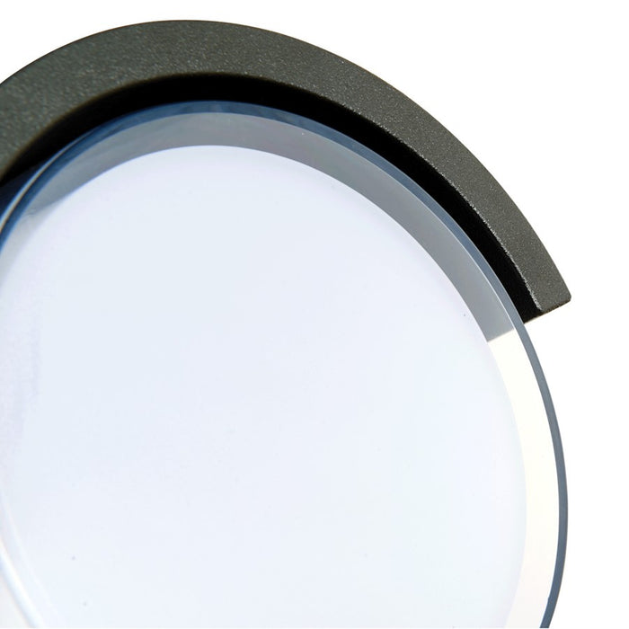 Abra Lighting Geo 1 Light Round Hooded Wall Sconce, Black