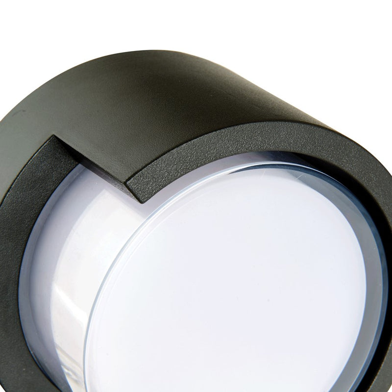 Abra Lighting Geo 1 Light Round Hooded Wall Sconce, Black