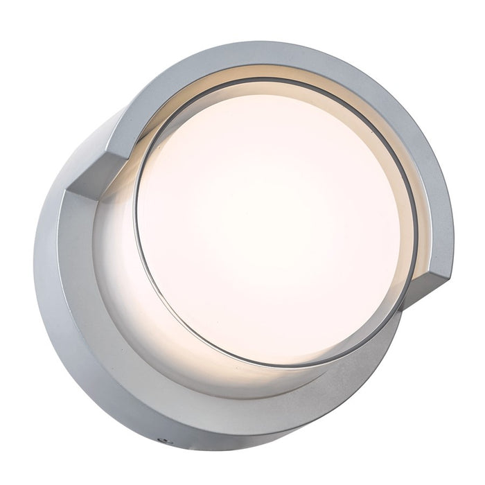 Abra Lighting Geo 1 Light Round Hooded Wall Sconce, Silica