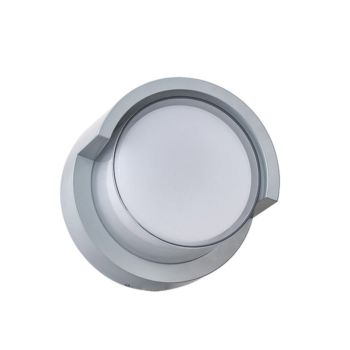 Abra Lighting Geo 1 Light Round Hooded Wall Sconce, Silica