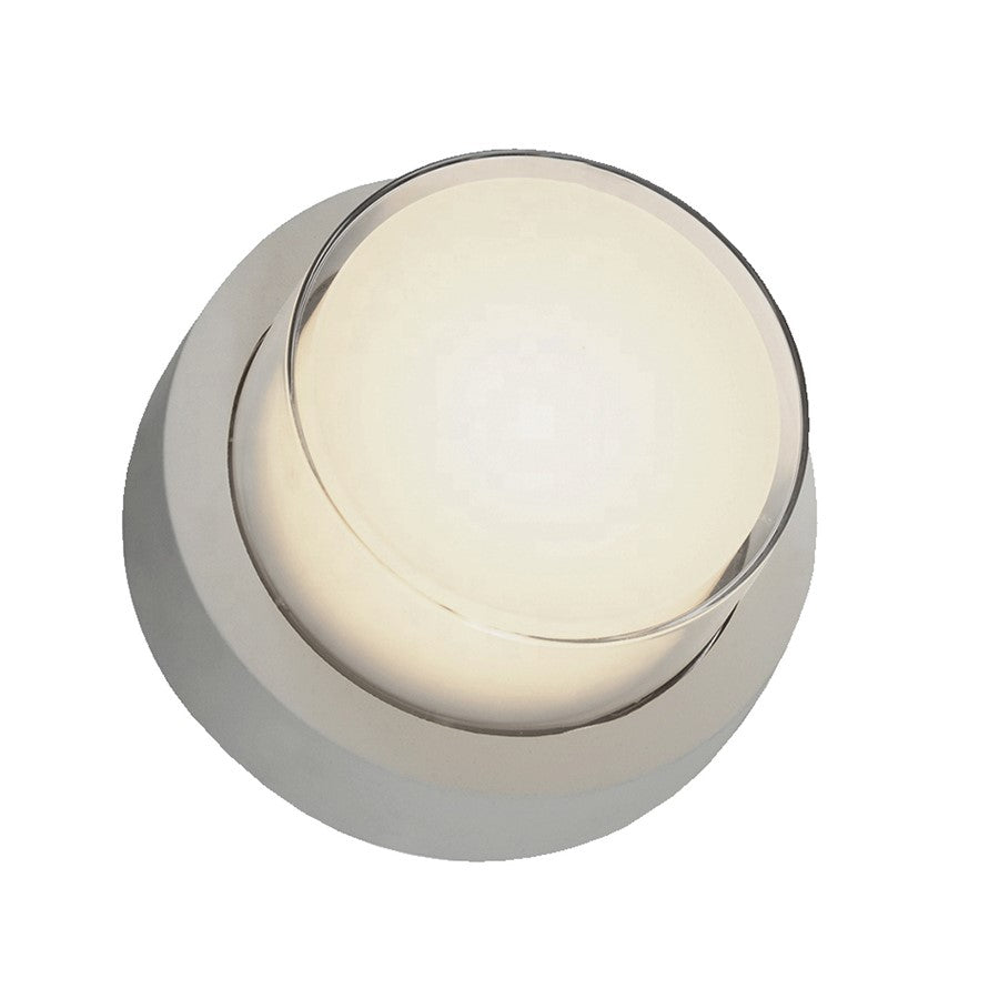 Abra Lighting Geo 1Lt Round Wet Location Wall Sconce, Silica - 50022ODW-SL-GEO