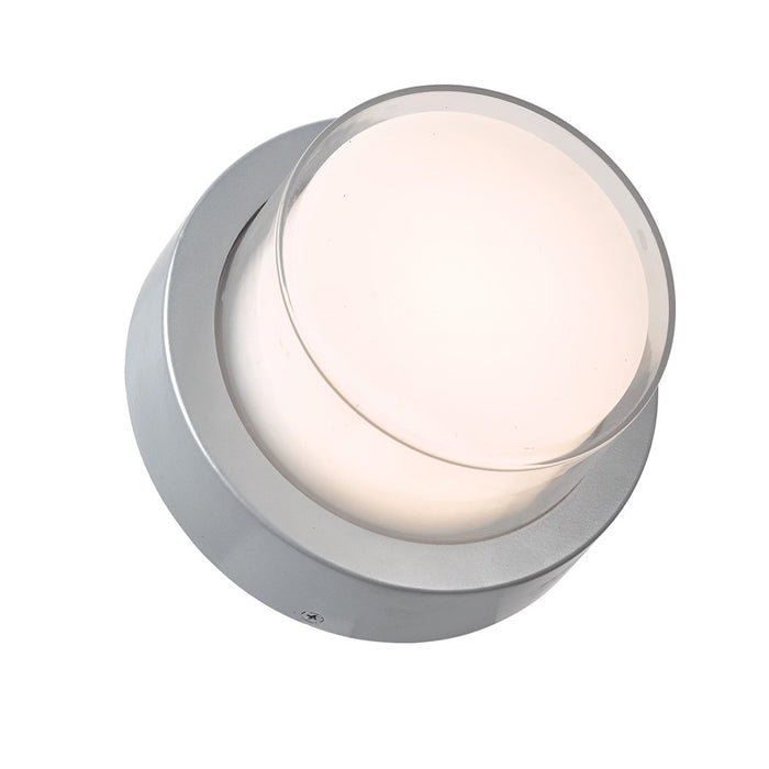 Abra Lighting Geo 1 Light Round Wet Location Wall Sconce, Silica