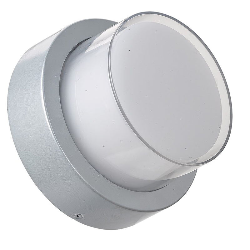 Abra Lighting Geo 1 Light Round Wet Location Wall Sconce, Silica