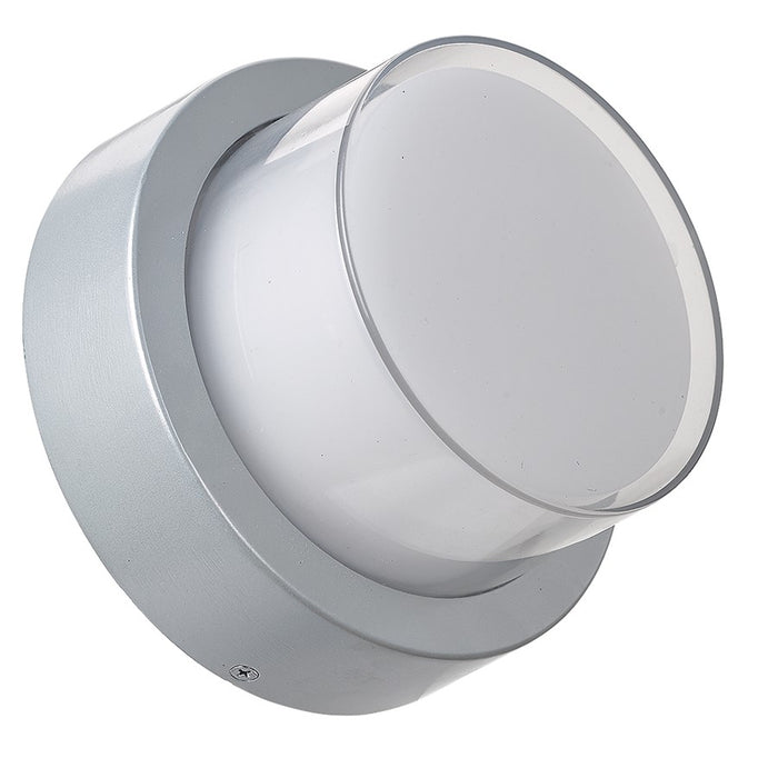 Abra Lighting Geo 1 Light Round Wet Location Wall Sconce, Silica