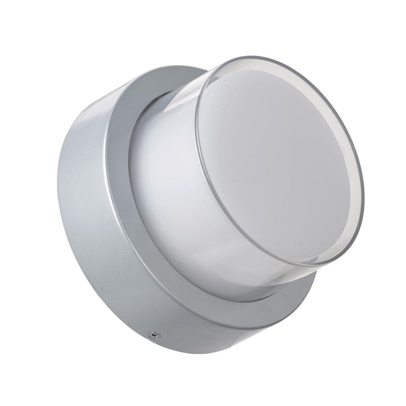 Abra Lighting Geo 1 Light Round Wet Location Wall Sconce, Silica