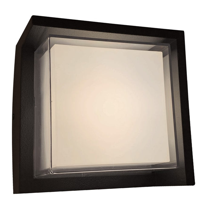 Abra Lighting Geo 1 Light Square Hooded Wall Sconce, Black
