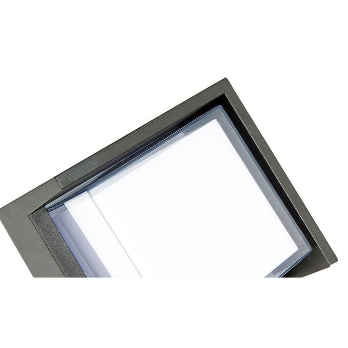 Abra Lighting Geo 1 Light Square Hooded Wall Sconce, Black
