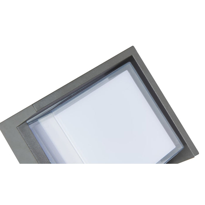 Abra Lighting Geo 1 Light Square Hooded Wall Sconce, Black