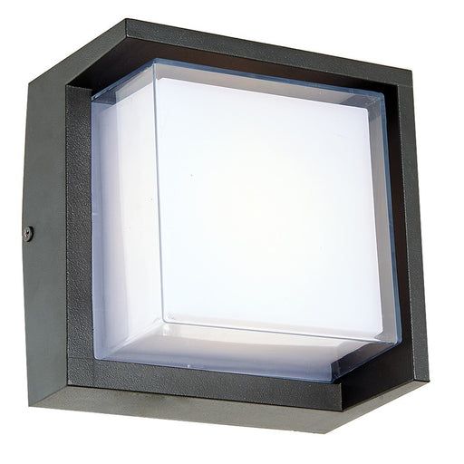 Abra Lighting Geo 1 Light Square Hooded Wall Sconce, Black