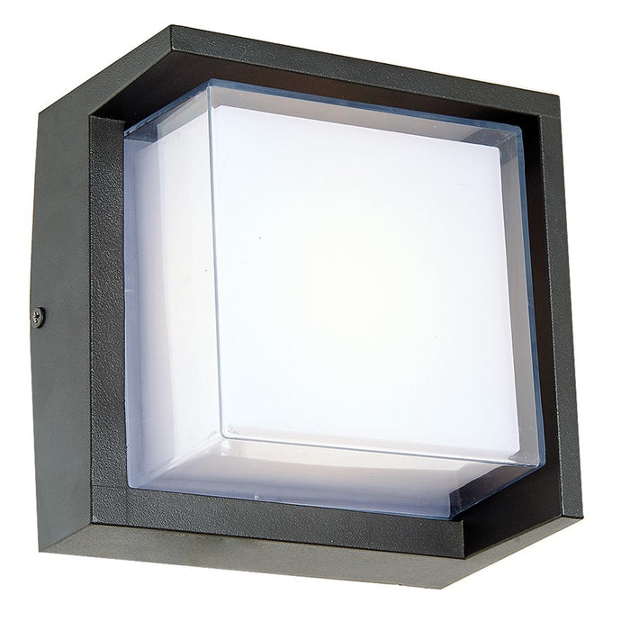 Abra Lighting Geo 1 Light Square Hooded Wall Sconce, Black