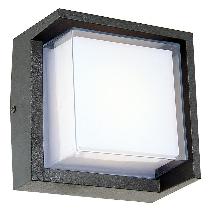 Abra Lighting Geo 1 Light Square Hooded Wall Sconce, Black