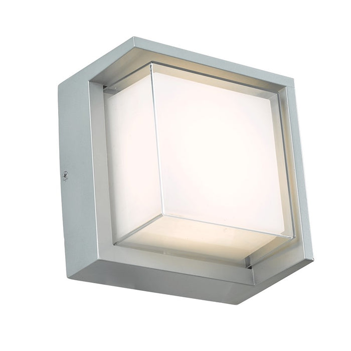 Abra Lighting Geo 1 Light Square Hooded Wall Sconce, Silica