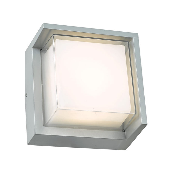 Abra Lighting Geo 1 Light Square Hooded Wall Sconce, Silica