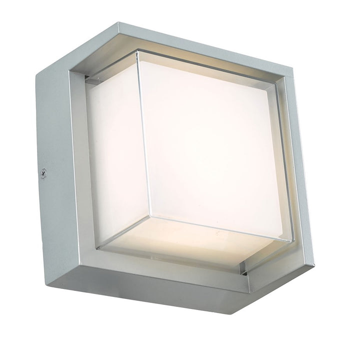 Abra Lighting Geo 1 Light Square Hooded Wall Sconce, Silica