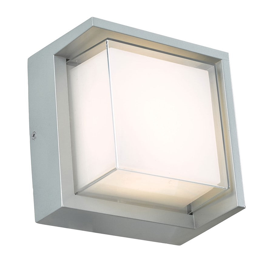 Abra Lighting Geo 1 Light Square Hooded Wall Sconce, Silica
