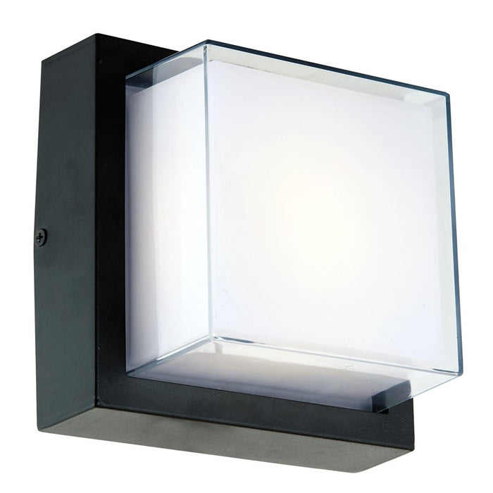 Abra Lighting Geo 1 Light Square Wet Location Wall Sconce, Black
