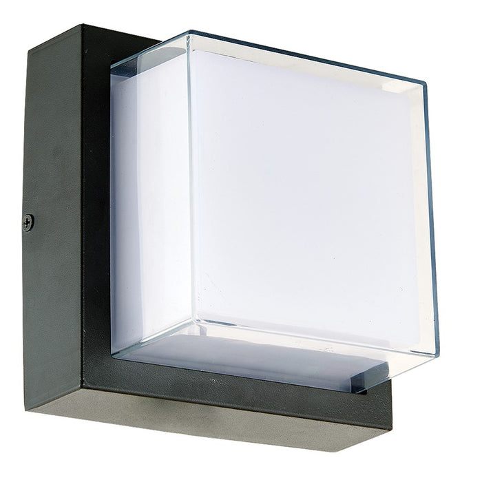 Abra Lighting Geo 1 Light Square Wet Location Wall Sconce, Black