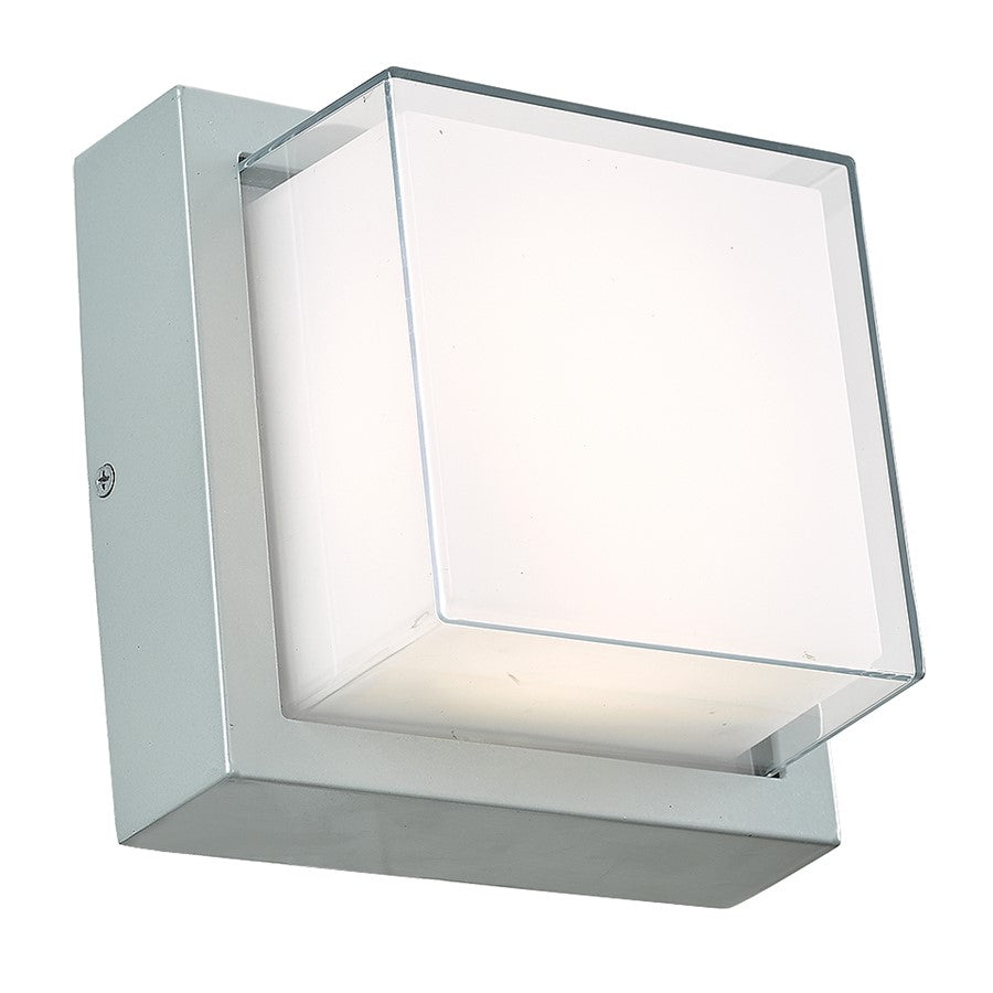 Abra Lighting Geo 1 Light Square Wet Location Wall Sconce, Silica